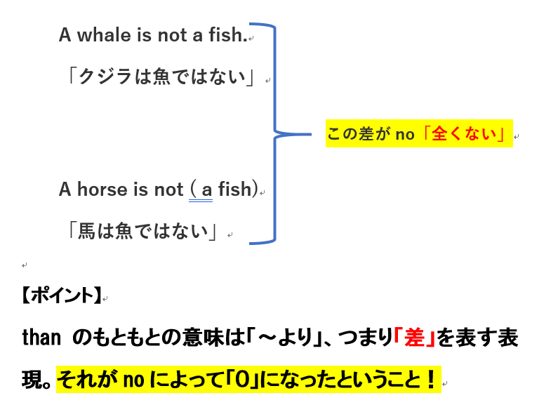 クジラ構文 とはいったい何 No More A Than B とno Less A Than Bの訳し方に悩まない方法はこれだ まこちょ英語ブログ